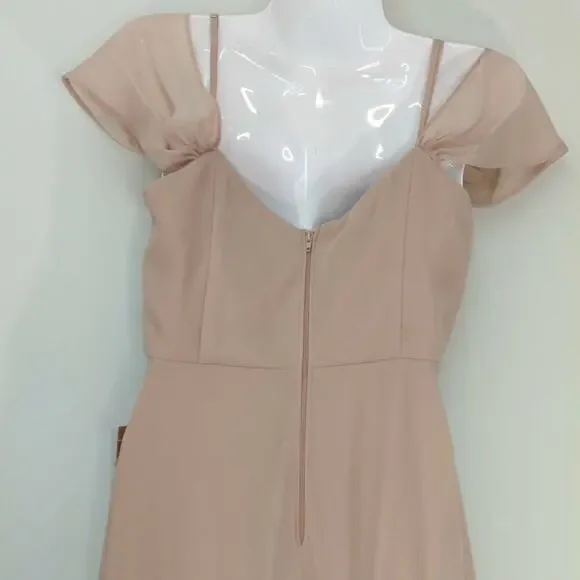 Birdy Grey Spence Taupe Chiffon Convertible Dress Bridesmaid Prom SMALL‎ NWT - Picture 8 of 14